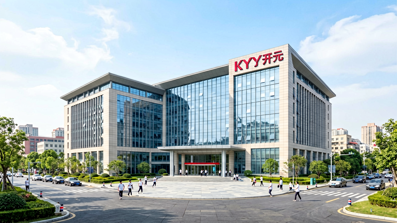 KY开元集团总部大楼外观，现代化企业办公建筑群